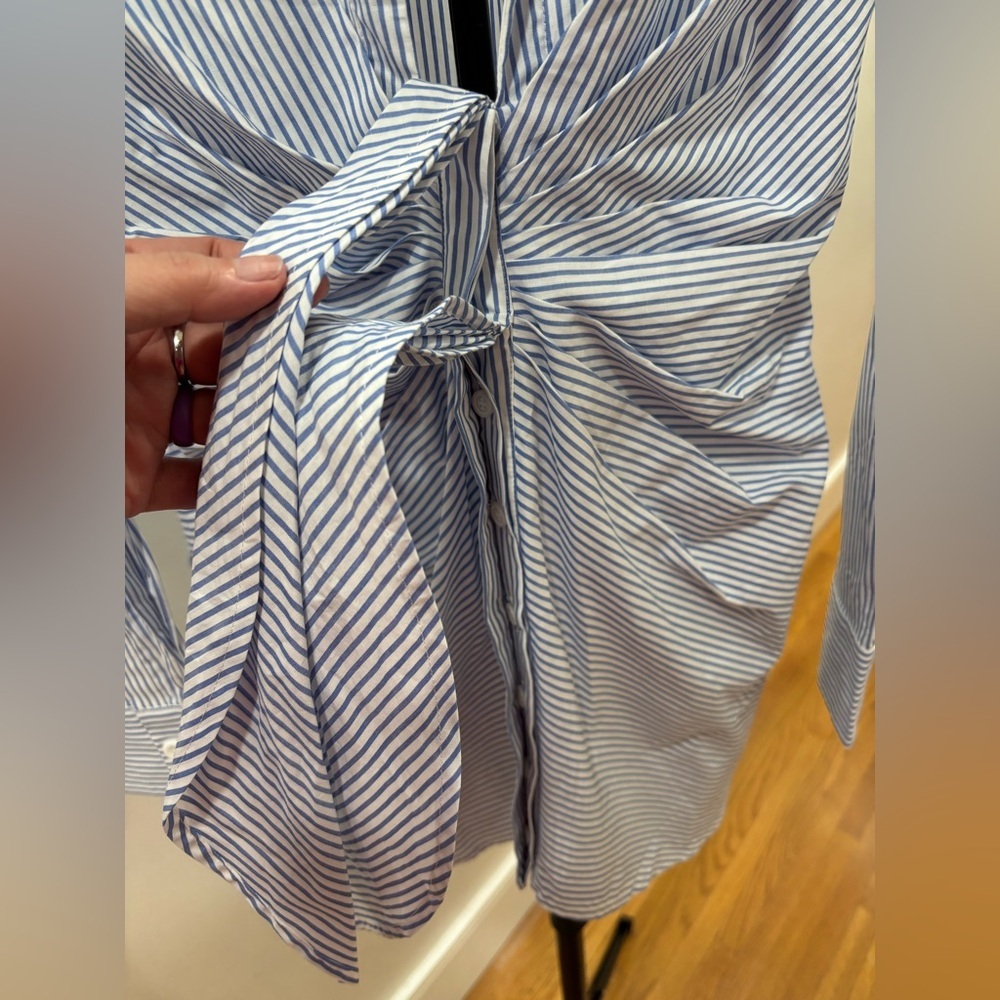 251. NWT Choosy Crosby St Tie- Front Shirt Dress - Picture 4 of 11